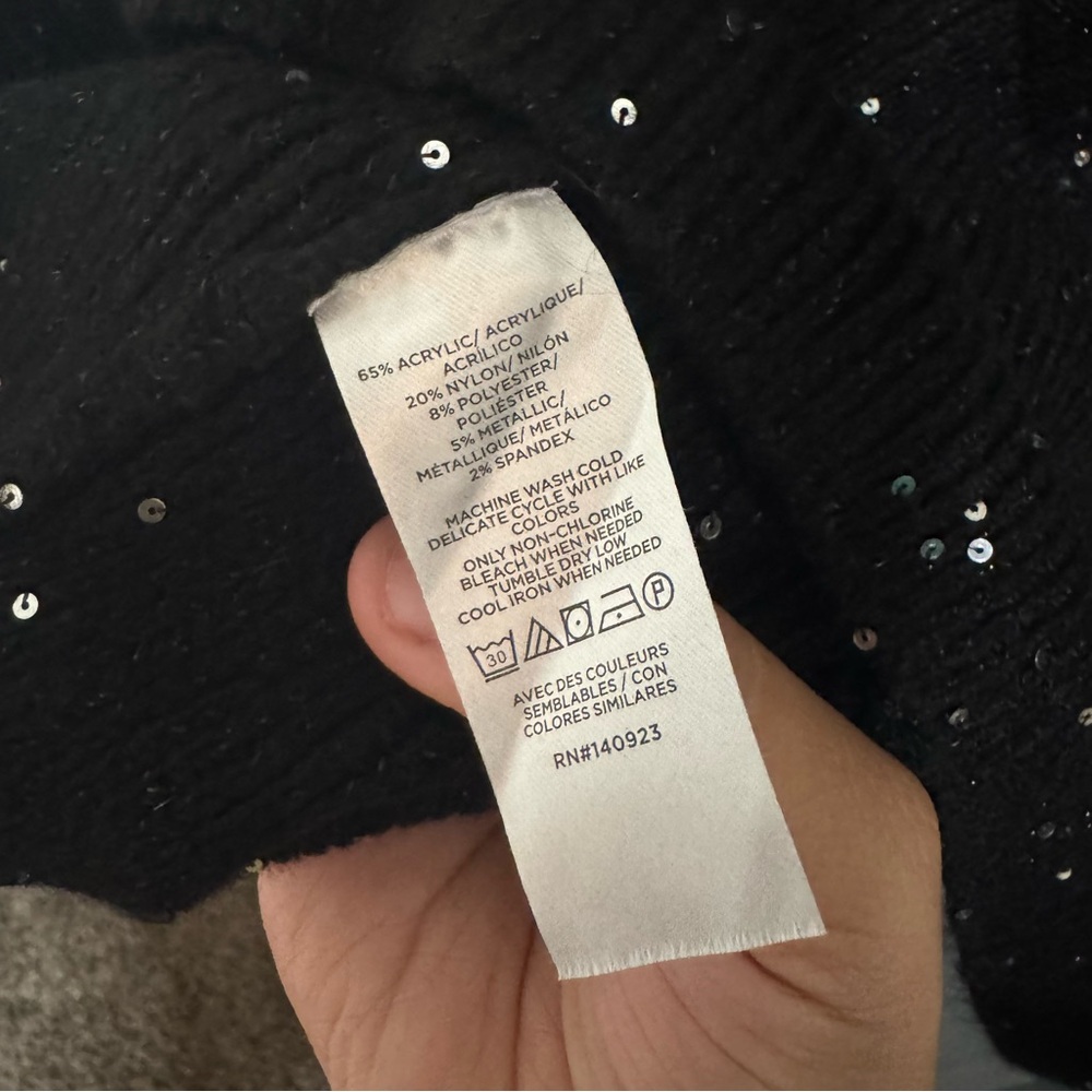 Loft Black Sequin Winter/Fall Sweater - image 6